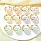 Round Brass Hoop Earrings, with Acrylic, Cadmium Free & Lead Free, Long-Lasting Plated, Rack Plating, Real 18K Gold Plated, 36x30x20mm