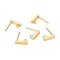 304 Stainless Steel Stud Earring Findings, with Loops, Rectangle, Golden, 10x2x2mm, Hole: 1.8mm, Pin: 0.7mm