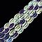Painted Transparent Glass Beads Strands, Oval, Blue Violet, 10x6x3mm, Hole: 1mm, about 54~60Pcs/strand, 20.47~23.62''(52~60cm)
