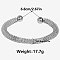 304 Stainless Steel Coil Cuff Bangles for Women, Stainless Steel Color, Inner Diameter: 2-5/8 inch(6.8cm)