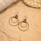 Ring Bohemian Style Zinc Alloy Dangle Earrings, with Iron, Golden, 64x40mm