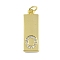Brass Micro Pave Clear Cubic Zirconia Pendants, Cadmium Free & Nickel Free & Lead Free, Real 18K Gold Plated, Rectangle, Letter O, 23.5x7.5x2mm, Hole: 3mm