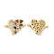 Brass Micro Pave Cubic Zirconia Connector Charms, Cadmium Free & Lead Free, Heart Links, Golden, Colorful, 14x18x3.5mm, Hole: 1.2mm
