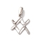925 Sterling Silver Micro Pave Clear Cubic Zirconia Pendants, Constellation Charms, Platinum, Rhodium Plated, with 925 Stamp, Aquarius, 15.5x13x1.5mm, Hole: 4x2mm