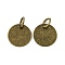 Brass Stamping Blank Tag Charms, Nickel Free, Flat Round, Antique Bronze, 12x0.25mm, Hole: 4mm