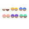 Resin & Wood Pendants, Flat Round, Mixed Color, 38~39x4mm, Hole: 1.8mm