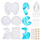 DIY Necklace Makings, with Pendant Silicone Molds, Waxed Cotton Cord Necklace, Plastic Pipettes & Measuring Cup, Latex Finger Cots, Iron Jump Rings, White, Necklace: 18.7 inch