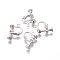 Rack Plated Brass Screw Clip-on Earring Findings, Spiral Ear Clip, Silver Color Plated, 13x17x4.5mm, Hole: 1.6mm