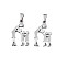 Non-Tarnish 201 Stainless Steel Pendants, Laser Cut, Human, Stainless Steel Color, 27x15.5x1.5mm, Hole: 3.5mm