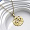 Viking Pentagram 304 Stainless Steel Pendant Necklaces, Ion Plating(IP), Real 18K Gold Plated, 18.11 inch(46cm)