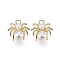 Alloy Jewelry Acrylic Pendants, with Loops, Spider, Light Gold, 15x14.5x7mm, Hole: 2mm