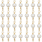 30Pcs ABS Imitation Pearl Round Bead Connector Charms, with Brass Double Loops, Real 14K Gold Plated, 11.5x4mm, Hole: 1.4mm