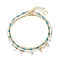 3Pcs 3 Style Natural Pearl & White Moonstone & Synthetic Turquoise & Opalite Beaded Necklaces Set, Brass Shell Star Charms Necklaces for Women, 15.75~16.57 inch(40~42.1cm), 1Pc/style