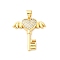 Brass Micro Pave Cubic Zirconia Pendants, Cadmium Free & Lead Free, The Key With Love Charms, Real 16K Gold Plated, 23x21.5x4.5mm, Hole: 5x3.5mm