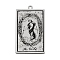 Non-Tarnish 201 Stainless Steel Pendants, Laser Engraved Pattern, Tarot Card Pendants, The World XXI, 40x24x1mm, Hole: 2mm