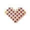 Brass Micro Pave Cubic Zirconia Heart Connector Charms, Real 18K Gold Plated, Long-Lasting Plated, Cadmium Free & Lead Free, Rack Plating, Deep Pink, 16.5x22.5x2mm, Hole: 1mm