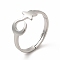 Non-Tarnish 304 Stainless Steel Star and Moon Adjustable Ring for Women, Stainless Steel Color, US Size 6 1/4(16.7mm)