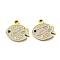 304 Stainless Steel Enamel Charms, Fish Charm, Real 14K Gold Plated, 9x9.5x1mm, Hole: 1.2mm