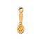 304 Stainless Steel Enamel Charms, Ion Plating(IP), Spoon with Footprint, Real 18K Gold Plated, 13.5x3.5x1mm, Hole: 1.5mm