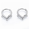 Tarnish Resistant 304 Stainless Steel Hoop Earrings Findings, with Horizontal Loops, Teardrop, Stainless Steel Color, 17.5x15x2.5mm, Hole: 1mm, Pin: 1mm