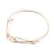 Korean Waxed Polyester Cord Bracelets, with Brass Oval Links, Golden, BurlyWood, Inner Diameter: 2-5/8 inch(6.6cm)