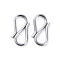 Non-Tarnish 304 Stainless Steel S Hook Clasps, Stainless Steel Color, 12.5~13x6.5~7x1mm