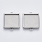 Non-Tarnish 304 Stainless Steel Cabochon Connector Settings, Plain Edge Bezel Cups, Square, Stainless Steel Color, Tray: 20x20mm, 29x23x2.2mm, Hole: 1.8mm