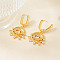 Fashionable Brass Clear Cubic Zirconia Eye Hoop Earrings, Golden, 36x23mm