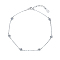 Sterling Silver Clear Cubic Zirconia Round Link Chain Anklet, Platinum, 8-1/4 inch(210mm)