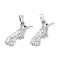 Brass Micro Pave Clear Cubic Zirconia Pendants, Cadmium Free & Lead Free, Bird, Platinum, 19x12x2.5mm, Hole: 5x2mm