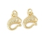 Brass Pendants, Fish Charms, with Jump Ring, Long-Lasting Plated, Lead Free & Cadmium Free, Real 18K Gold Plated, 10x9.5x3mm, Hole: 2.5mm