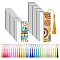 DIY Sublimation Blank MDF Wood Bookmarks, Rectangle Heat Transfer Bookmark, with Tassel Pendant, for Party Favor, Gift, Mixed Color, Bookmark: 94~144x28~29mm, 30pcs