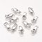 Brass Lobster Claw Clasps, with Soldered Jump Rings, Platinum, Clasps: 10.5x5mm, Soldered Jump Rings: 4x0.7~0.8mm, Inner Diameter: 1.5mm