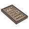 6-Slot Brushed PU Leather Covered Wood Finger Ring Display Trays, Jewelry Organizer Showcase, Rectangle, Coconut Brown, 23x14x2.4cm