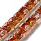 Handmade Gold Foil and Silver Foil Lampwork Beads, Square, Red, 10x10x5.5mm, Hole: 1.2mm