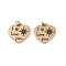 304 Stainless Steel Enamel Charms, with Jump Ring, Ion Plating(IP), Heart with Word I Love You Charm, Real 18K Gold Plated, 14.5x15x1mm, Hole: 2.8mm