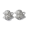 Brass Box Clasps, Cadmium Free & Nickel Free & Lead Free, 2-Strand, 4-Hole, Oval, Real Platinum Plated, 14.5x16x5.5mm, Hole: 1.4mm and 1.6mm