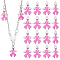October Breast Cancer Pink Awareness Ribbon, with Angel Wing Alloy Enamel Pendants, with Rhinestone, Pearl Pink, 23.5x15x2mm, Hole: 1.5mm, about 20pcs/box