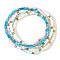 5Pcs 5 Colors Bohemian Style Natural Shell Column Beads Stretch Bracelets for Women, with Non-magnetic Iron Hematite Beads, Mixed Color, Inner Diameter: 6-7/8 inch(17.5cm)