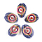 Printed Cowrie Shell Beads, No Hole/Undrilled, Marine Blue, 20~25x13~17x7~8mm