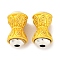 Rack Plating Alloy Beads, Dumbbell, Matte Gold Color, 15x8.5mm, Hole: 2mm