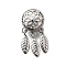 Brass Beads, Cadmium Free & Nickel Free & Lead Free, Woven Net/Web with Feather, Real Platinum Plated, 21x10x9mm, Hole: 3.5mm
