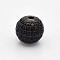 CZ Brass Micro Pave Grade AAA Gunmetal Color Cubic Zirconia Round Beads, Cadmium Free & Nickel Free & Lead Free, Gunmetal, 10mm, Hole: 2mm