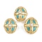 Electroplated Synthetic Turquoise Beads, with Plastic Pearl, Oval, Golden, 19~20x17x13mm, Hole: 0.8mm