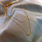 Stainless Steel Double Layer Heart Pendant Lock Collarbone Chain Necklaces for Daily Wear, Golden, 15.75 inch(40cm)