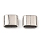 Non-Tarnish 303 Stainless Steel Slide Charms/Slider Beads, For Leather Cord Bracelets Making, Oval, Stainless Steel Color, 6.5x12x9mm, Hole: 4.5x10mm