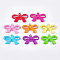 Opaque Solid Color Acrylic Pendants, Bowknot, Mixed Color, 24x37x6mm, Hole: 2mm, about 460pcs/500g
