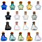 2 Bags 2 Styles Mini Glass Bottle, with Cork Plug, Wishing Bottle, for Charms Making, Star & Heart, Mixed Color, Mixed Shapes, 2.6~3x2~2.1x1~1.1cm, 9pcs/bag, 1 bag/style