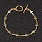 Cross 304 Stainless Steel Link Chain Bracelets, with OT Clasps, Golden, 7-1/4 inch(185mm), 5x1mm