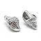 Brass Micro Pave Grade AAA Cubic Zirconia, Conch, Cadmium Free & Nickel Free & Lead Free, Real Platinum Plated, 13x7x6.8mm, Hole: 2mm